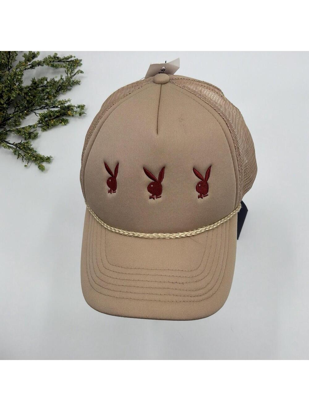 NWT Playboy X Pacsun Tan Trucker Cap